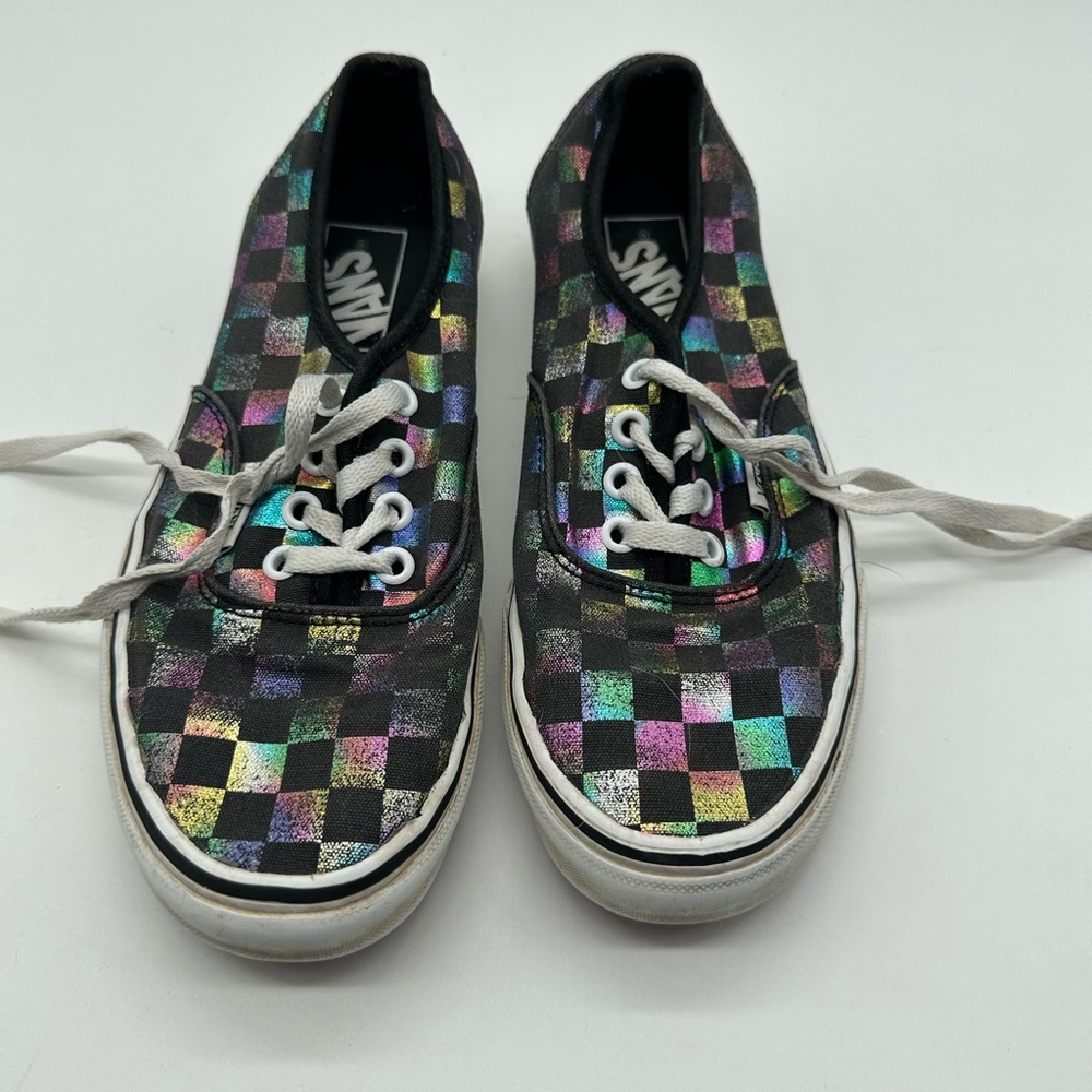Gently Used Vans Shoes Squares Checkered Multi Color Mens 6 Womens 7.5